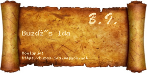 Buzás Ida névjegykártya