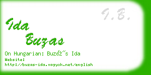 ida buzas business card